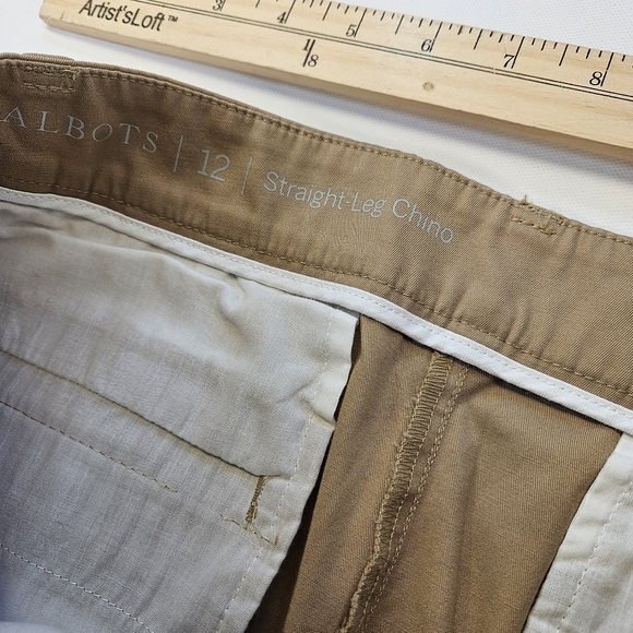 Talbots Corduroy Straight Chino Women’s 12 Pants Slimming NWT Brown Retail $90 - Picture 6 of 9